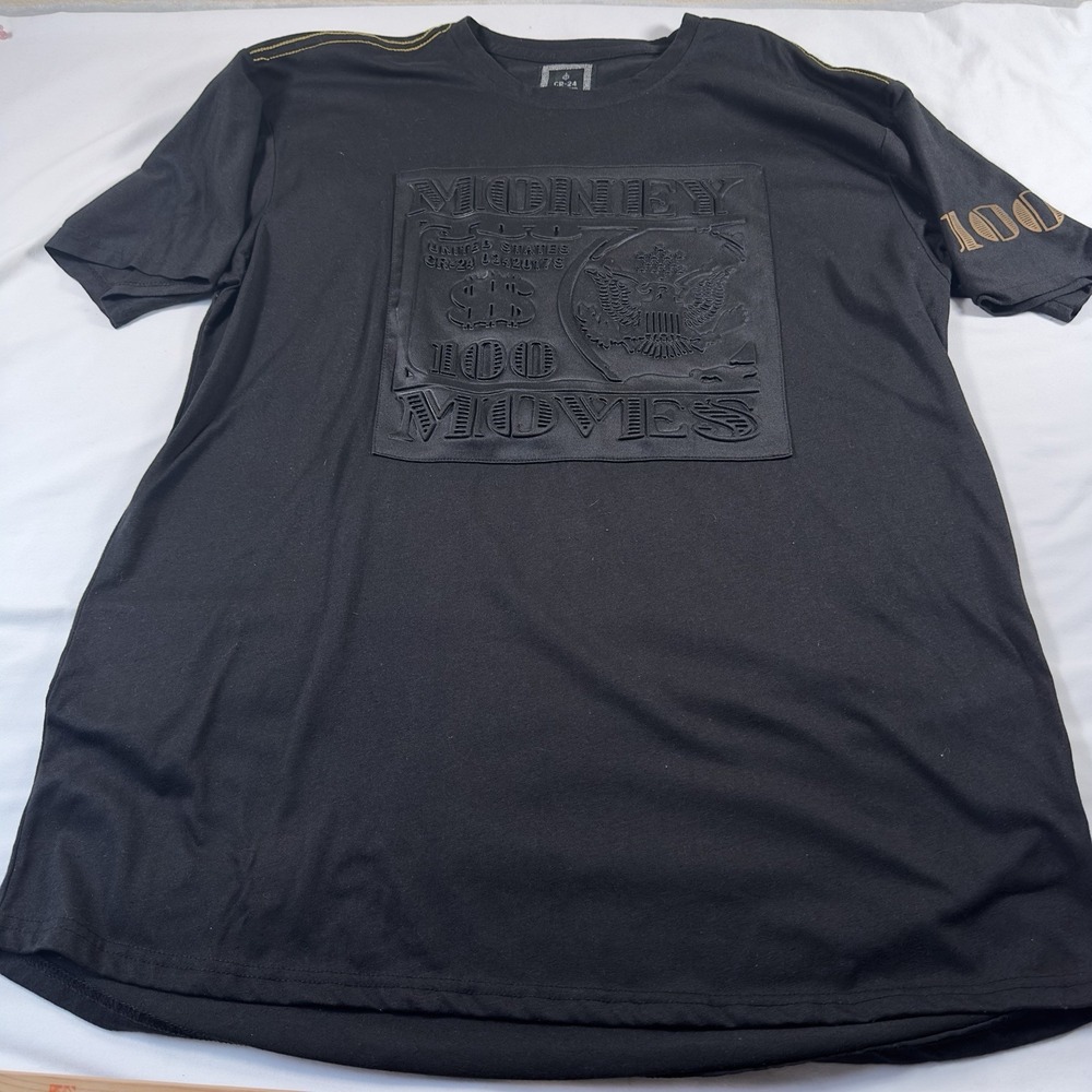 CR-24 Chrome Edge T Shirt Men 3XL Bordo Cromato Black Money Rules Graphic